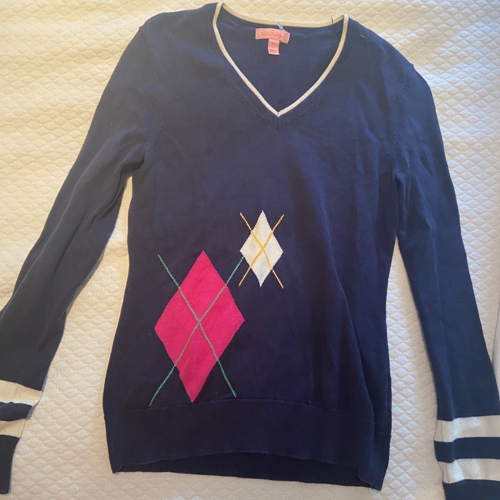 Lilly Pulitzer argyle sweater NWOT